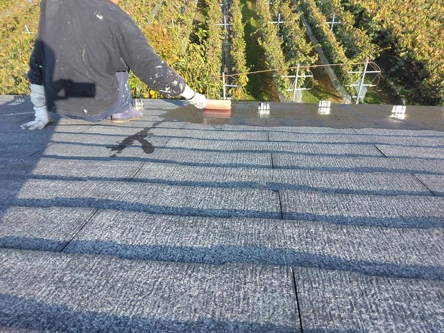 甲州市　屋根塗装工事